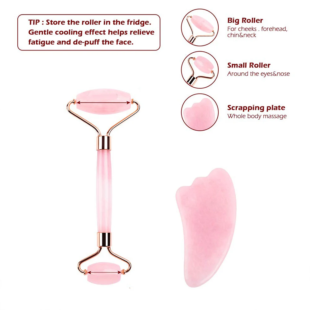  1PC Rose Quartz Roller Slimming Face Massager Lifting Tool Jade Facial Massage Roller Stone Skin Ma