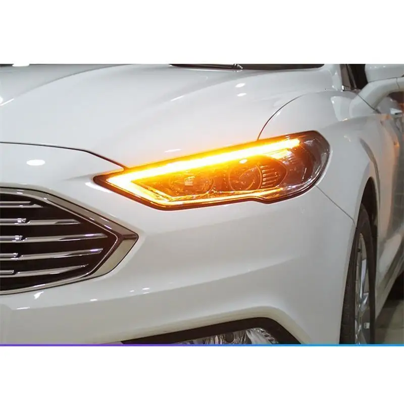Neblineros Para авто дневной аксессуар для бега Drl внешняя Светодиодная лампа стайлинг фары задние Автомобильные фары в сборе для Ford Mondeo