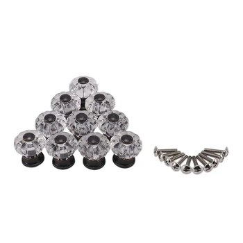 

10Pcs Acrylic Pumpkin Cabinet Knobs Handles Pulls for Cabinets, Cupboard Dresser, Drawers, Kitchen Furniture Or Kids Room