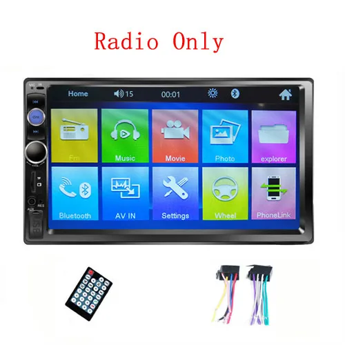 Автомобильный радиоприемник Hikity 2 Din 7 ''с сенсорным экраном, Автомобильный плеер с зеркальной связью, Bluetooth, автомобильный MP5, мультимедийный плеер, FM, Авторадио, поддержка камеры - Цвет: Only Radio