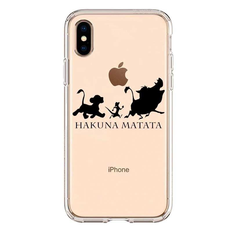Милый мягкий силиконовый чехол из ТПУ с изображением короля льва Simba для телефона iPhone XS MAX 6 6S 7 8 Plus X XR прозрачный чехол - Цвет: TPU
