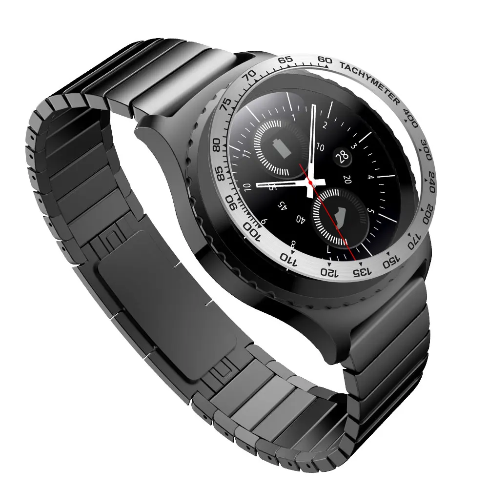 S2 нержавеющая сталь для samsung gear S2 классический SM-R732 БЕЗЕЛЬ для наручных часов кольцо Клей против царапин металлический чехол браслет 22 Стиль