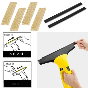 

6pcs Pull-off Lips Peeling Lips Microfibre Mop Cover Set For Karcher WV2 WV5 Window Cleaning Cloth Mop Kit home glass clean up