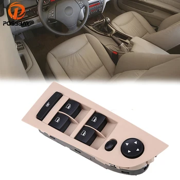 

POSSBAY Beige Car Front Electric Power Window Lifter Master Control Switch for BMW 3-Series E91 Wagon/Touring 2006-2012