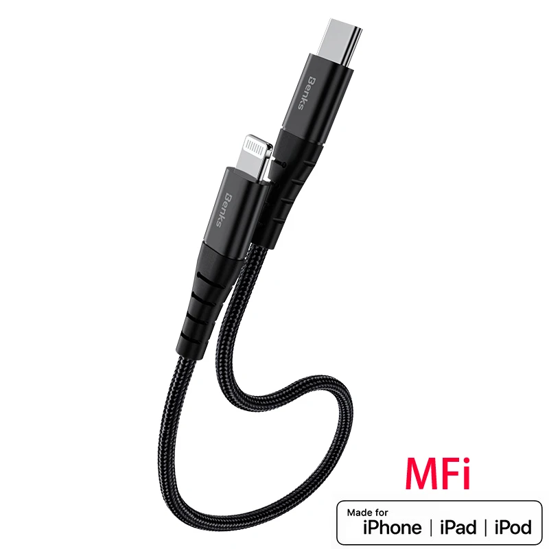 

Original PD Cable USB Type c To Lightning Charging Cable MFI For IPhone XS XR 8 7 6s Plus Ipad pro Fast Charger Cable Short 0.3m
