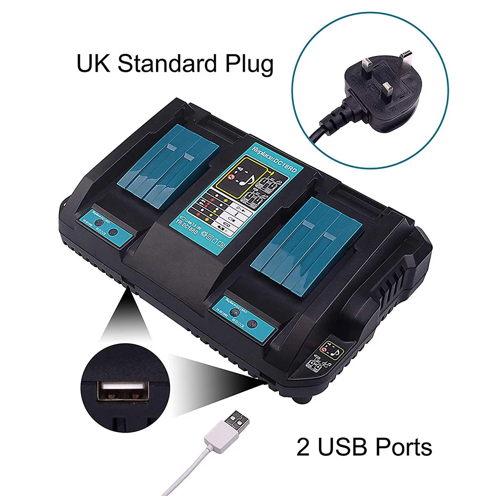 

Fast Battery Charger Dual Charging 14.4V/18V DC18RD\RC 3A for MAKITA TU-shop