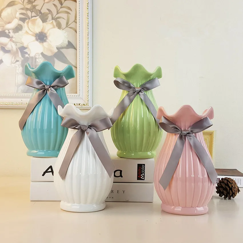 Современная Европейская модная керамическая ваза для цветов, украшение для дома, маленькие керамические вазы, свадебное украшение для дома, настольная ваза ручной работы