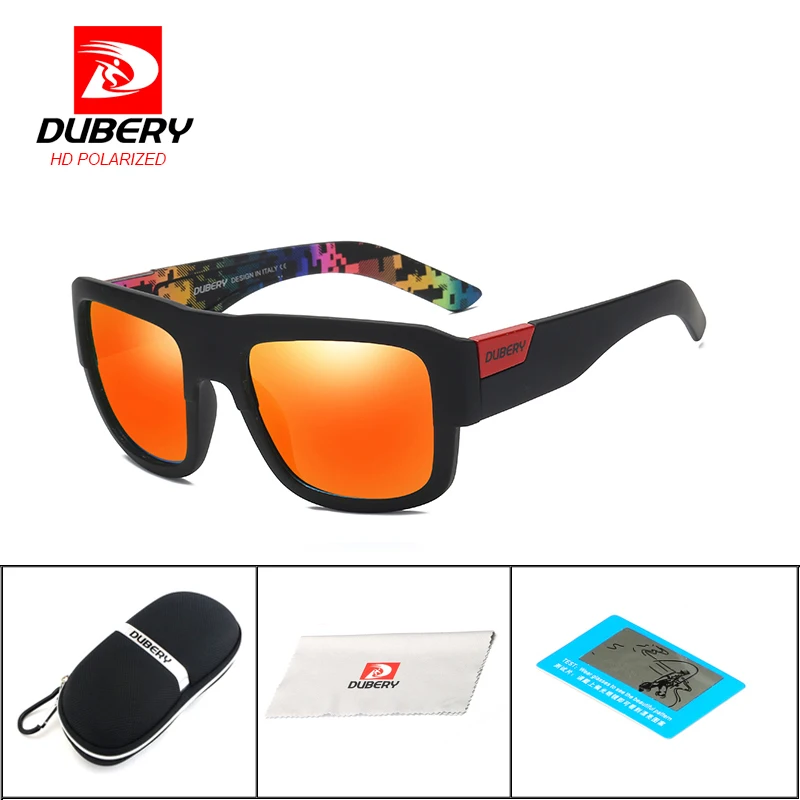 DUBERY Men Sport Polarized Sunglasses Outdoor Driving Square Fashion Goggles 