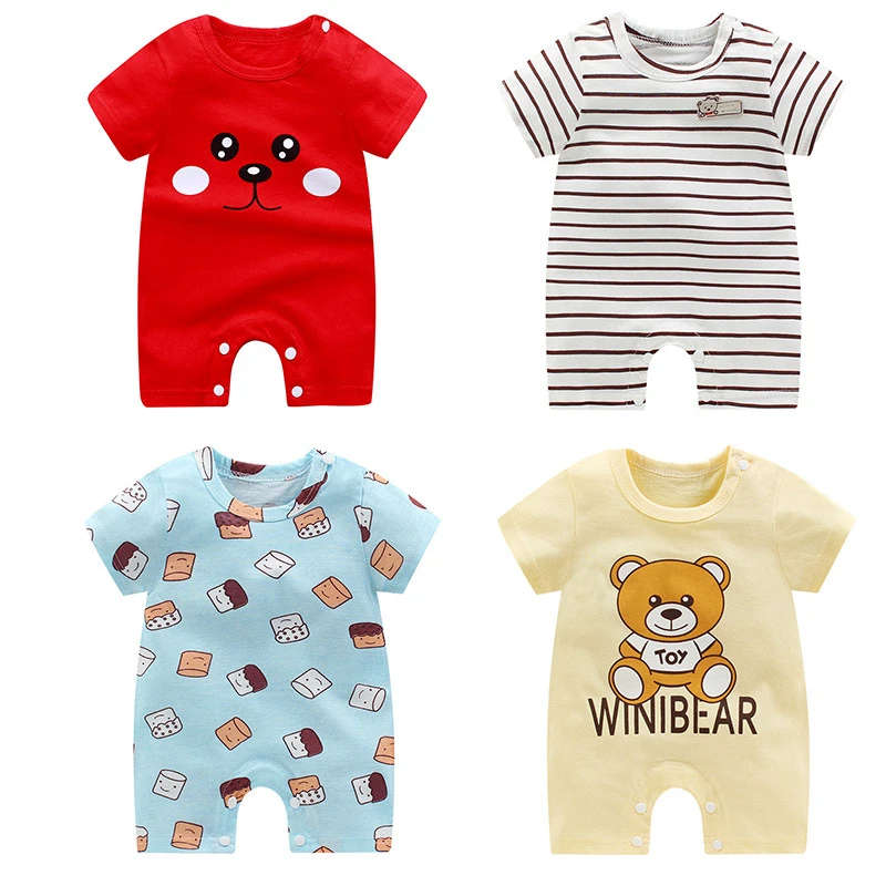 Bamboo fiber children's clothes Summer Baby Rompers Boys Girls Jumpsuits Newborn Short sleeve Baby Climbing Clothes Baby Romper Infant Costumes Pajamas Cute Infant Baby Girls Romper