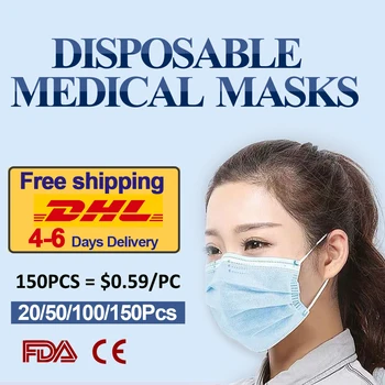 

200Pcs/Lot Disposable Masks 3-layer Non-Woven Masks Anti Dust Mouth Face Mask Protection Soft Protective Mask In Stock Fast Ship