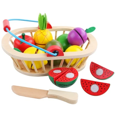 Новые Деревянные Кухонные Игрушки для раннего образования, разделочные фрукты, овощи, Обучающие пищевые игрушки для детей, девочек, для детей дошкольного возраста, подарки - Цвет: 7