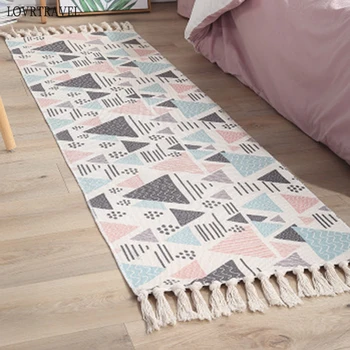 

Bohemian Living room carpet Tassel Carpet Rug Bedroom Decorative Tapestry Blanket Tea Living Room Rug Area decoration bedroom