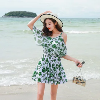 

Plus Size Swimwear Women 2019 Hot Sell One Piece Swimsuit Dot Bandage Floral Print Bathing Suit Sexy Halter Summer Swimming Suit