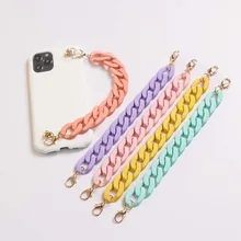 

1PCS Candy Color Chain For Phone case DIY Cellphone Jewelry Mobile Phone Anti-lost Lobster Clasp Hanging Chain Accessories