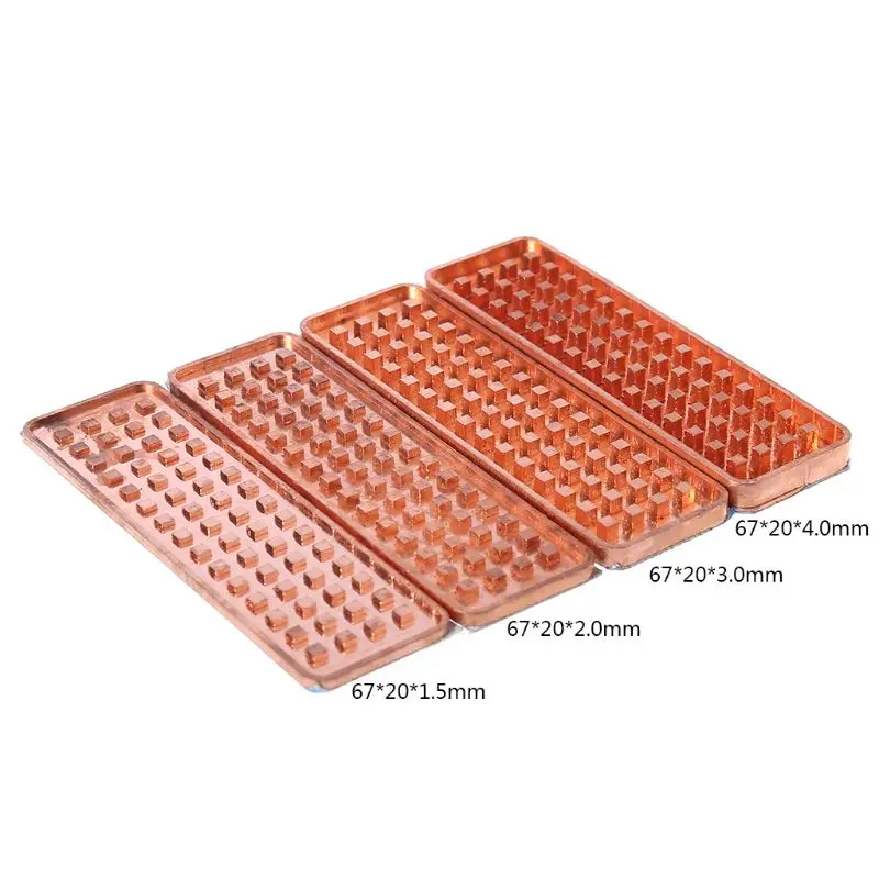 

Copper NVME M.2 Heat sink 2280 SSD Metal Sheet Thermal Conductivity Silicone Wafer Cooling Fan M2 Heatsink