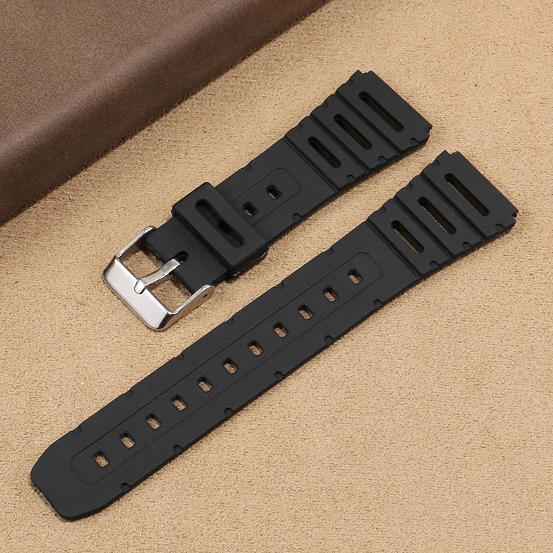 Replacement Strap For Casio Electronic Watch Ca 53w Wl 100 W 741 W 7 1 Series Black Rubber Watchband Men S Bracelet Watchbands Aliexpress