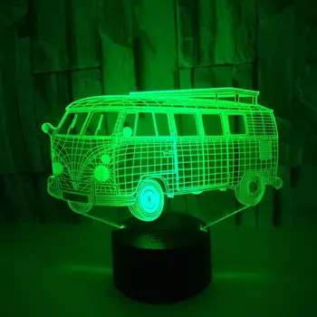 

5 New 3D LED night lights seven color night lamp car model Monsterzzz make the night beautiful and safe good gift for children