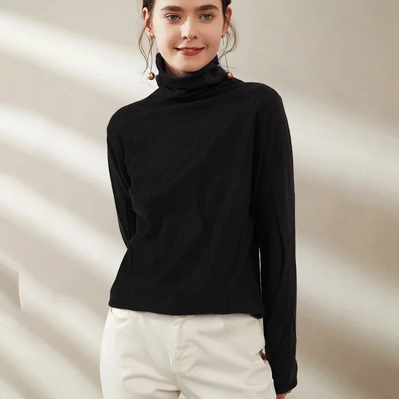 

Heap Collar Cashmere Sweater 2019 Autumn And Winter New Style Women's Cashmere Sweater Loose-Fit Long-sleeved Pullover Knit Low