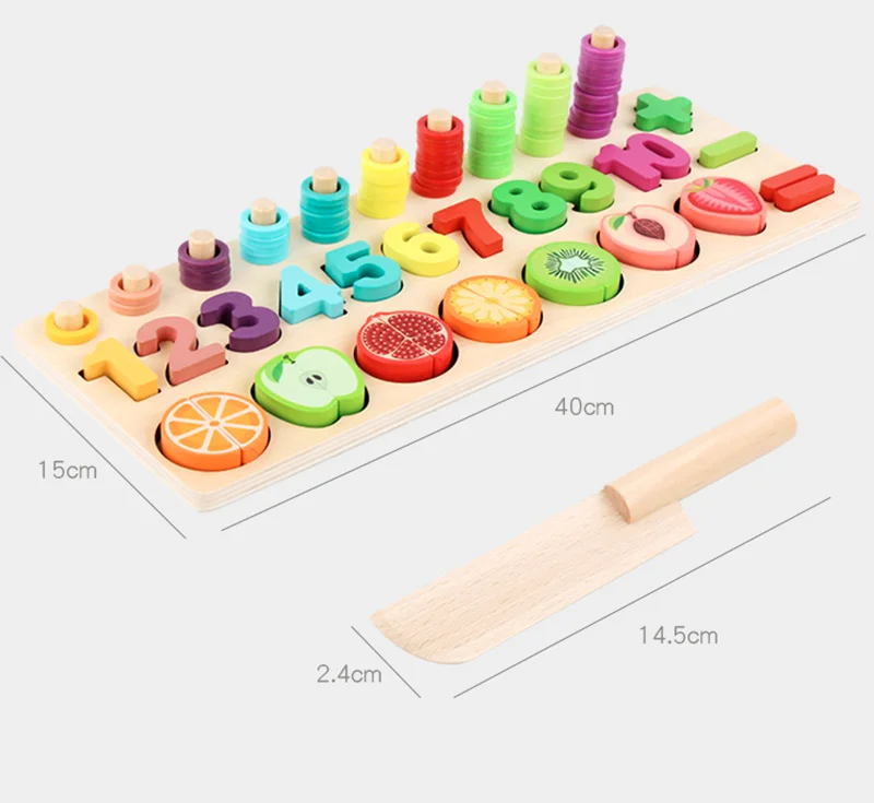 Монтессори игрушки дошкольное количество геометрическая форма познание матч ребенка раннее образование Обучающие приспособления резка фрукты кухня игрушка