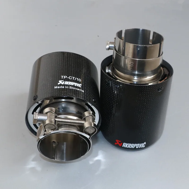 2 шт. Akrapovic автомобиль яркий углеродного волокна Выхлопной Трубы один глушитель советы