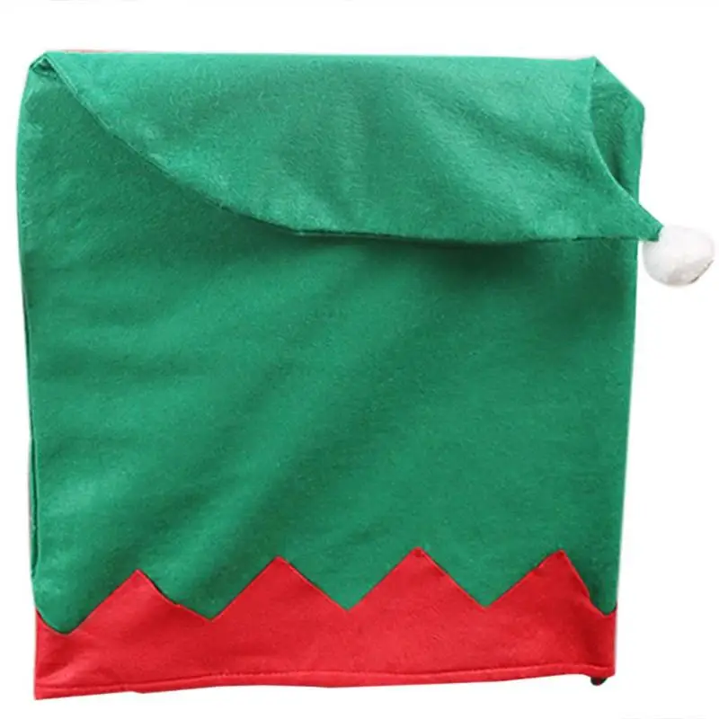 Рождественская накладка на стул мультяшный Санта Клаус Снеговик напечатанный нетканый материал накладка на стул табуреты шапки основы домашний декор Navidad - Цвет: 03