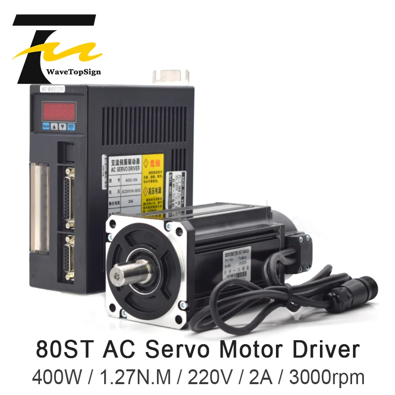 Motorista servo do servo motor da c.a. 400w 1.27n. m 220v 2a 3000rpm