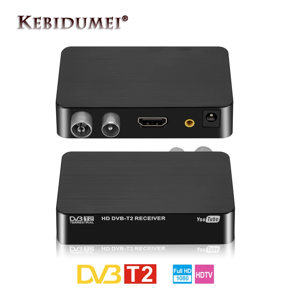 

Kebidumei HDMI HD 1080P DVB-T2 Tuner Receiver Satellite Decoder Digital TV Box TV Tuner DVB T2 USB2.0 For Monitor Adapter