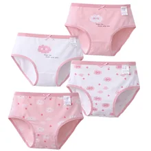 4Pcs/Lot Girls Panties Cotton Kids Girl Panties Pink Cartoon Kids Short Briefs Child Thong 2-18Y Children's Underwear