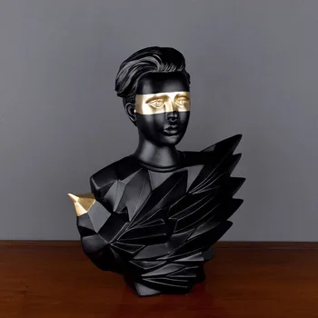 

Nordic Ins Creative Resin Man Portrait Sculpture Ornaments Home Living Room TV Cabinet Furnishings Craft Boyfriend Birthday Gift