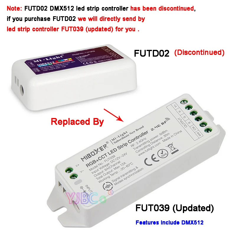 Контроллер светодиодной ленты FUT035 FUT036 FUT037 FUT038 FUT039 FUTD02 Miboxer 2 4G Одноцветный CCT RGB RGBW