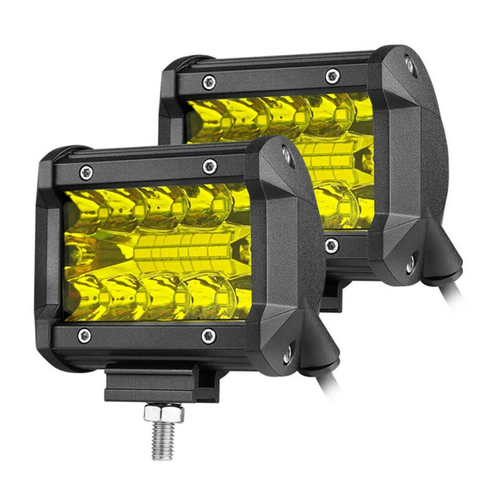 2 предмета в комплекте 9 V-32 V 120W желтый цвет, на возраст от 4 до дюйма автомобиль внедорожник вездеход рабочий светильник осветительный противотуманный Точечный светильник DRL 12000LM ATV светодиодный светильник
