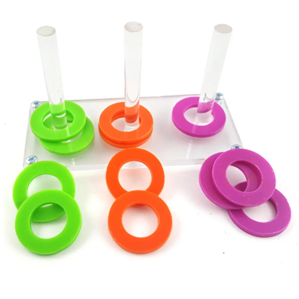 

Parrot Stacking Ring Toys Set Intelligence Training Stacking Color Rings Parrot Ring Game DIY Ornament Parrot Ring Toy