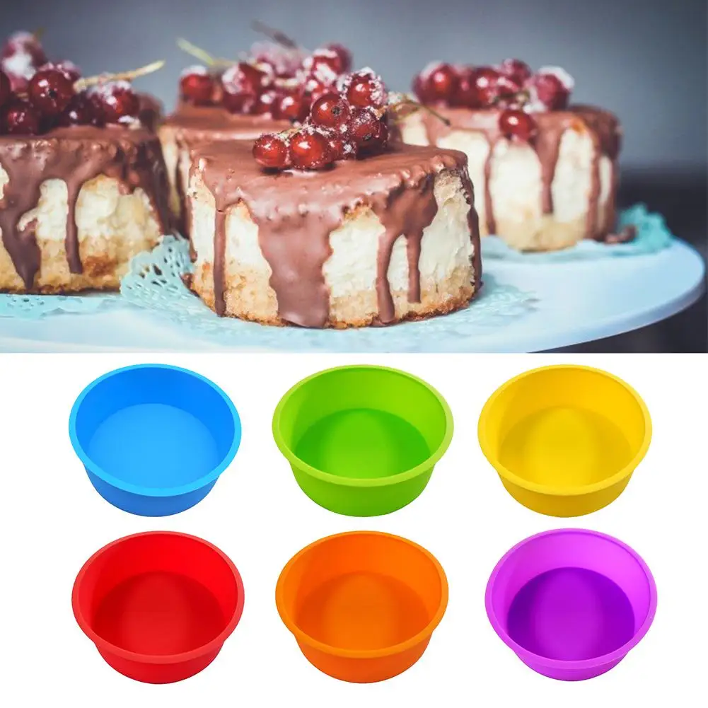 

6inch Silicone Round Pudding Muffin Mousse Mold Cake Pan Non Stick Baking Tray Birthday Cake Decoration Tools hot sales