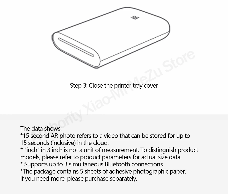 Xiaomi mi AR принтер 300 точек/дюйм портативный фото mi ni DIY поделиться Bluetooth AR Видео Печать 500 мАч Карманный принтер с mi jia app
