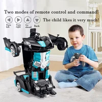 2IN1 Electric RC Car Transformation Robots One-key Deformation Car Outdoor Remote Control Sports Car Model  Children Boys Toys 1