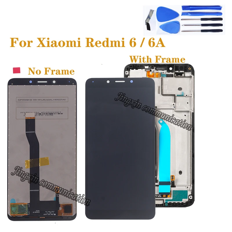 

5.45'' New LCD with frame for Xiaomi Redmi 6A LCD + Touch Screen Digitizer Assembly for Redmi 6 LCD display Repair kit