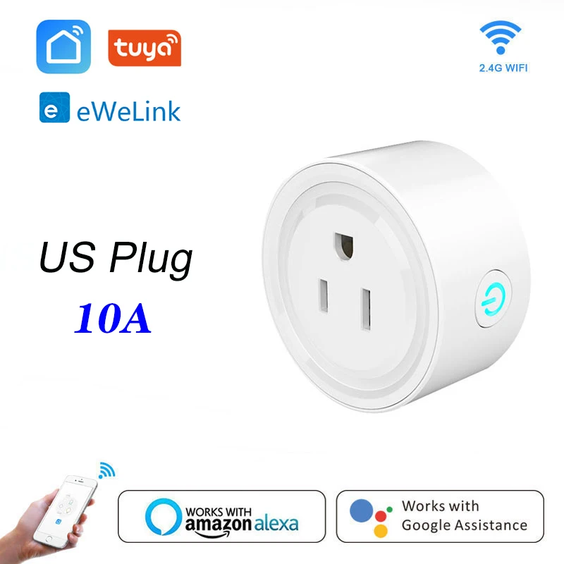 Умная мини розетка с дистанционным управлением Wi Fi Alexa Google home Tuya eWeLink|Умные