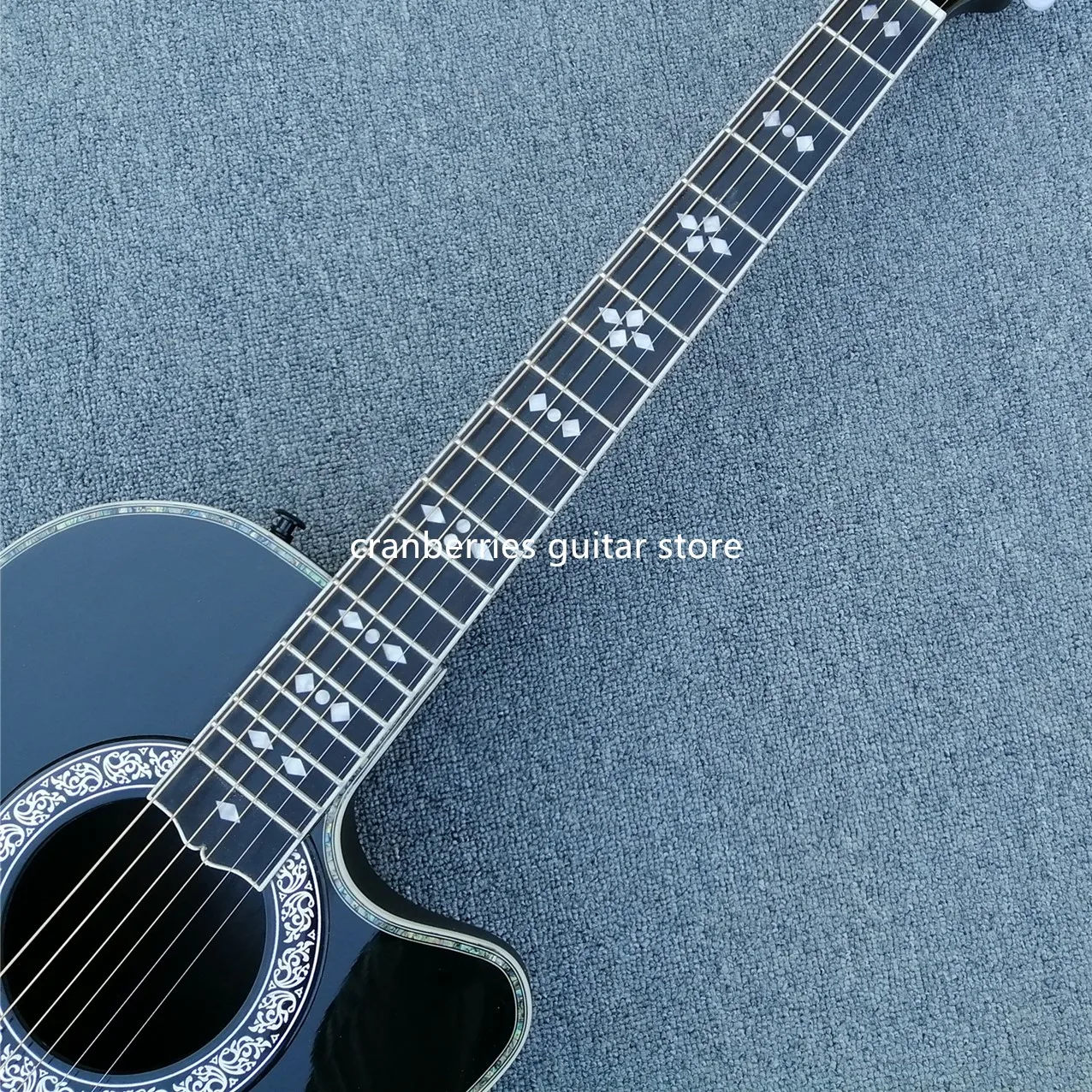 Guitarra acústica eléctrica de fibra de carbono, instrumento de ovación con  respaldo redondo de 6 cuerdas, de buena calidad, envío gratis|Guitarra| -  AliExpress