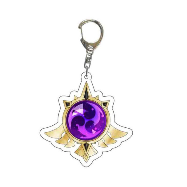 Game Genshin Impact Keychain Eyes of God keychains Luminous Metal Keychains Genshin God Eyes Fashion Lanyard Cosplay Pendant