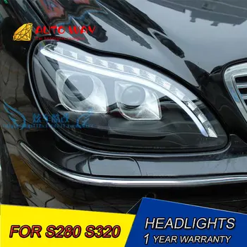 

Car Styling Head Lamp case for Benz S280 S320 S500 S600 Headlights 1998-2001 W220 LED Headlight DRL Bi-Xenon Lens HID Double