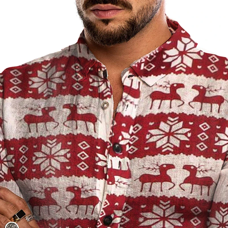 Весна Осень Camisa Masculina рубашка с длинными рукавами Топ 2019 рубашки мужское платье Рождественская Мужская льняная рубашка Повседневная
