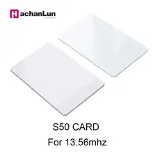 10 шт./лот 13,56 МГц MF S50 RFIDFor система контроля времени доступа ISO14443A близость IC метка смарт-карты 0,8 мм тонкая карта