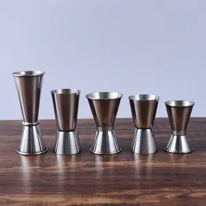 SS 340 20/40ml 25/50ml Liquor Measuring Cup Cocktail Jigger Bar Tool Set