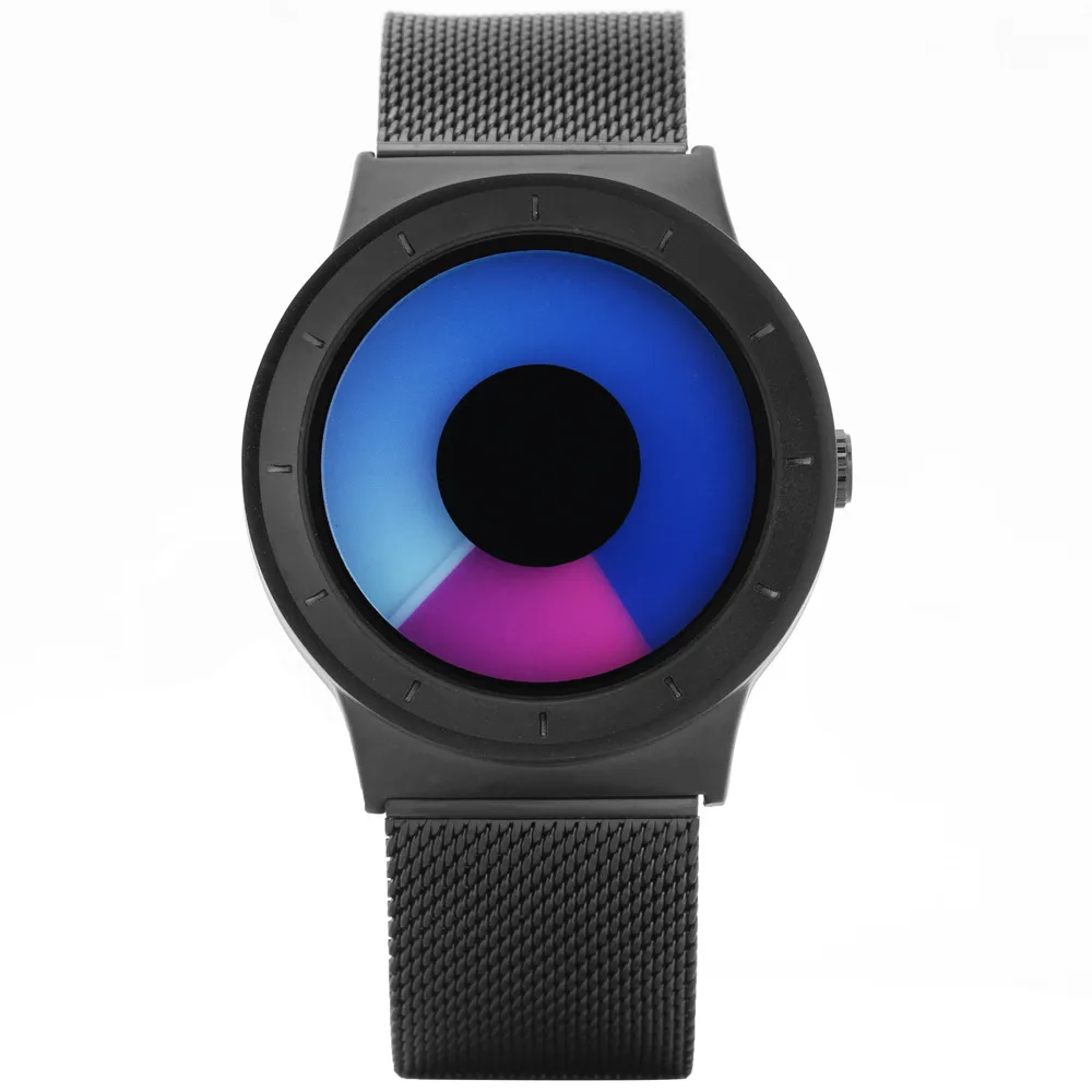 

TopMost Gradient Dial with Rubber Case and Strap Unisex Quartz Watch