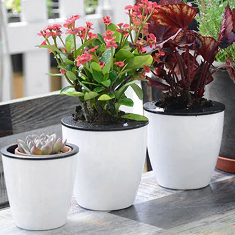 Auto arrosage Plante Pot De Fleur Plastique Plante Conteneur Maison Jardin Bureau Outil