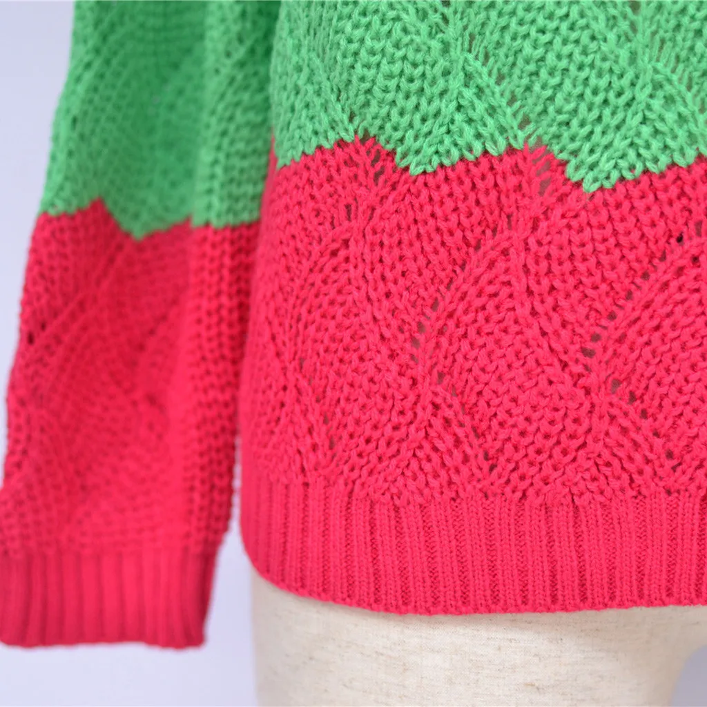 Women's Sweaters Ladies Fashion Autumn Winter Casual Knitwear Slim Fit Long Sleeve Stripe O-neck Knitted Sweater Tops A40