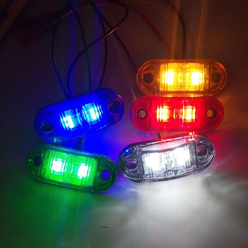 

1Pc 12V / 24V LED Side Marker Lights Car External Lights color Auto Lamps Warning Tail Light Trailer White Truck Lorry J8J6