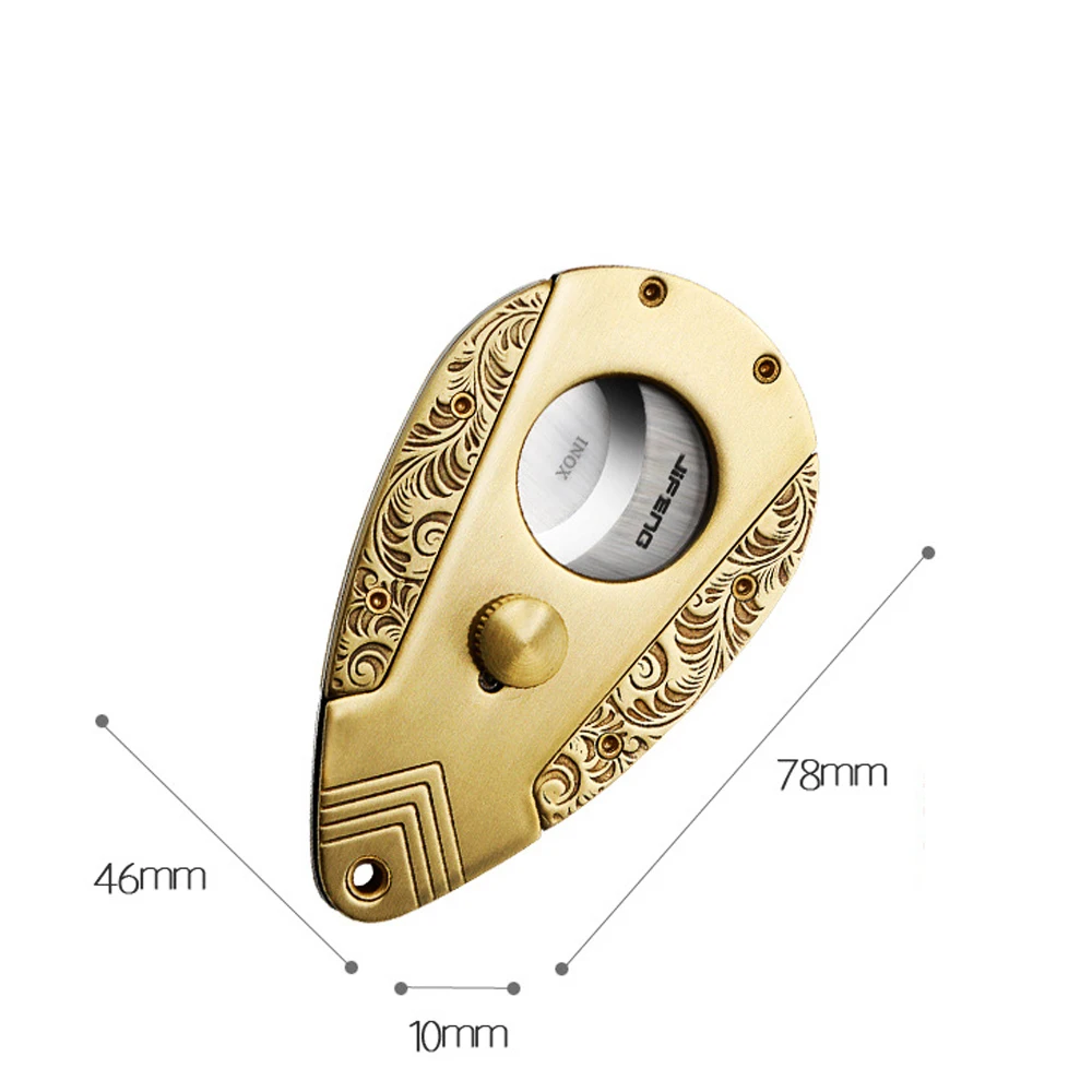 High Quality Gold color Cigar Cutter Stainless Steel Guillotine Double Cut with Attractive