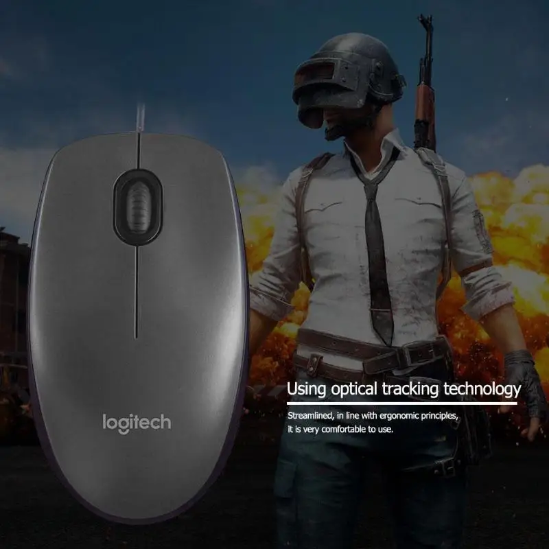 Проводная USB мышь logitech M90, эргономичный дизайн, оптическая мышь для ноутбука, настольного ПК, оптическая игровая офисная мышь, мыши для компьютера