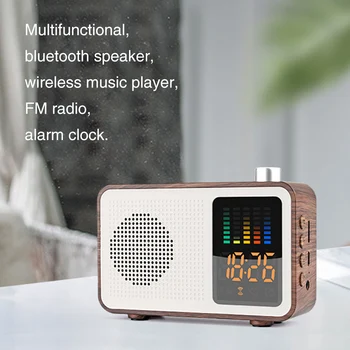 

Music Wireless FM Radio Multipurpose Modern Bedroom Bluetooth Speaker Stereo USB Charging Alarm Clock Decoration Retro Digital